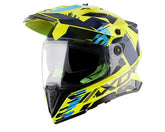 AXOR X-CROSS X1 HELMET WITH DUAL VISOR – Neon Yellow Blue
